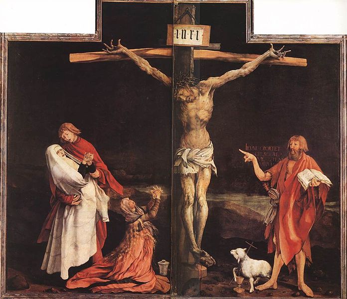 depiction of the crucifixion, the crisis point of Christian theology